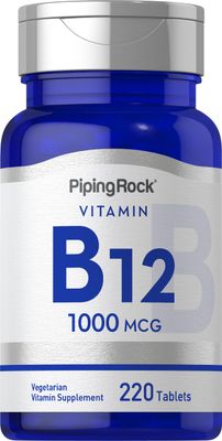 Piping Rock Vitamin B-12 1000mcg | 220 Tablets | Non-GMO, Vegetarian &amp; Gluten Free Supplement