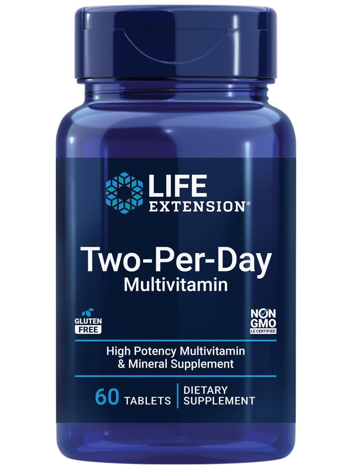 Life Extension Two-Per-Day Multivitamin - Daily Dose of Vitamins &amp; Minerals for Men and Women - Complete Essential Vitamin Supplement for Energy, Health - Gluten-Free - Non-GMO - 60 Tablets