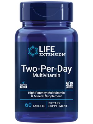 Life Extension Two-Per-Day Multivitamin - Daily Dose of Vitamins &amp; Minerals for Men and Women - Complete Essential Vitamin Supplement for Energy, Health - Gluten-Free - Non-GMO - 60 Tablets