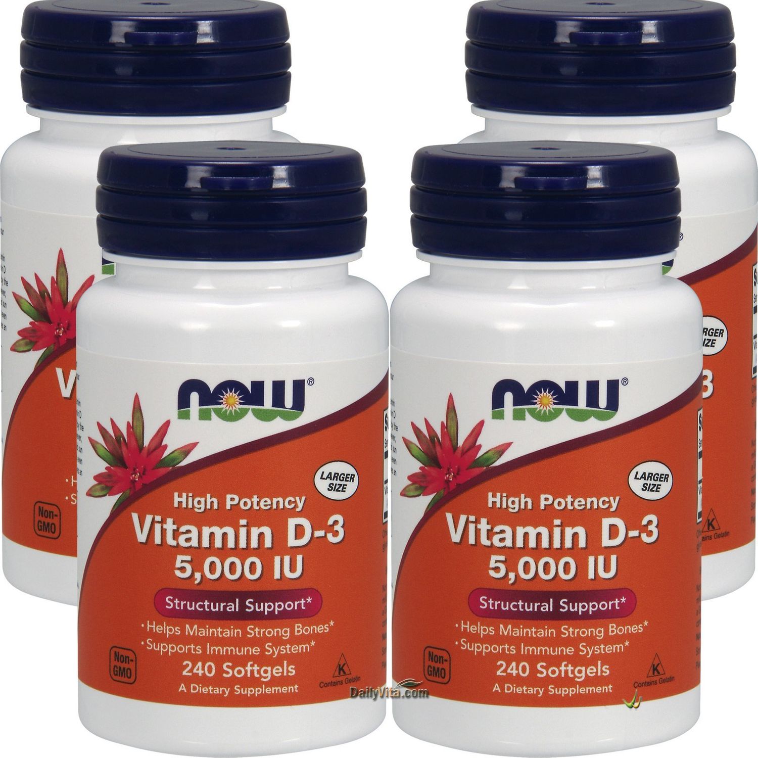 Now Foods High Potency Vitamin D-3 5000 Iu 240 Sgels