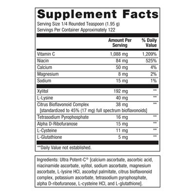 Metagenics Ultra Potent-C Powder - Immune Support Supplements* - Gentle On Stomach - with Bioflavonoids, L-Glutathione & L-Lysine - Non-GMO - Gluten-Free - 8.39 oz