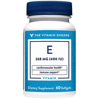 The Vitamin Shoppe Vitamin E 400IU - Natural Source, Supports Healthy Cardiovascular System, Immune Health &amp; Eye Health - Once Daily (60 Softgels)
