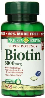 Natures Bounty Biotin 5000 mcg, 72 Rapid Release Softgels