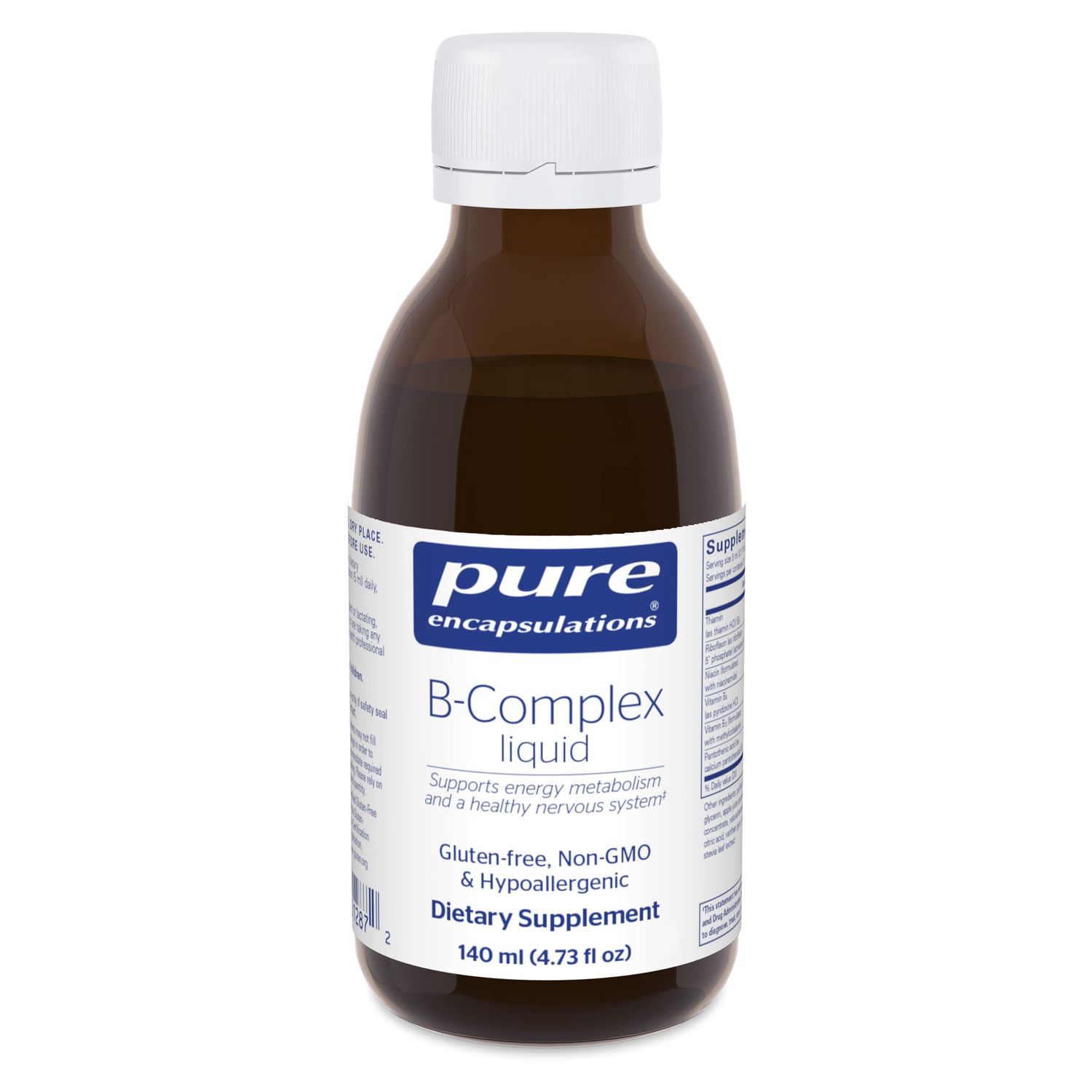 Pure Encapsulations B-Complex Liquid - Liquid Vitamin B Complex - for Nerve &amp; Energy Metabolism* - Gluten Free &amp; Vegetarian - 4.73 oz (140 mL)
