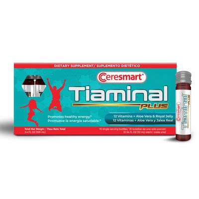 PHARMADEL Ceresmart Tiaminal Plus Multivitamin for Women and Men - 10 x Single Serving Vials Liquid Multivitamins Dietary Supplement - Energy Boost Vitamin Supplements with Aloe Vera, Royal Jelly
