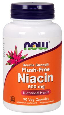 Now Foods Flush Free Niacin Double Strength 640mg, 90 vcaps (Pack of 2)