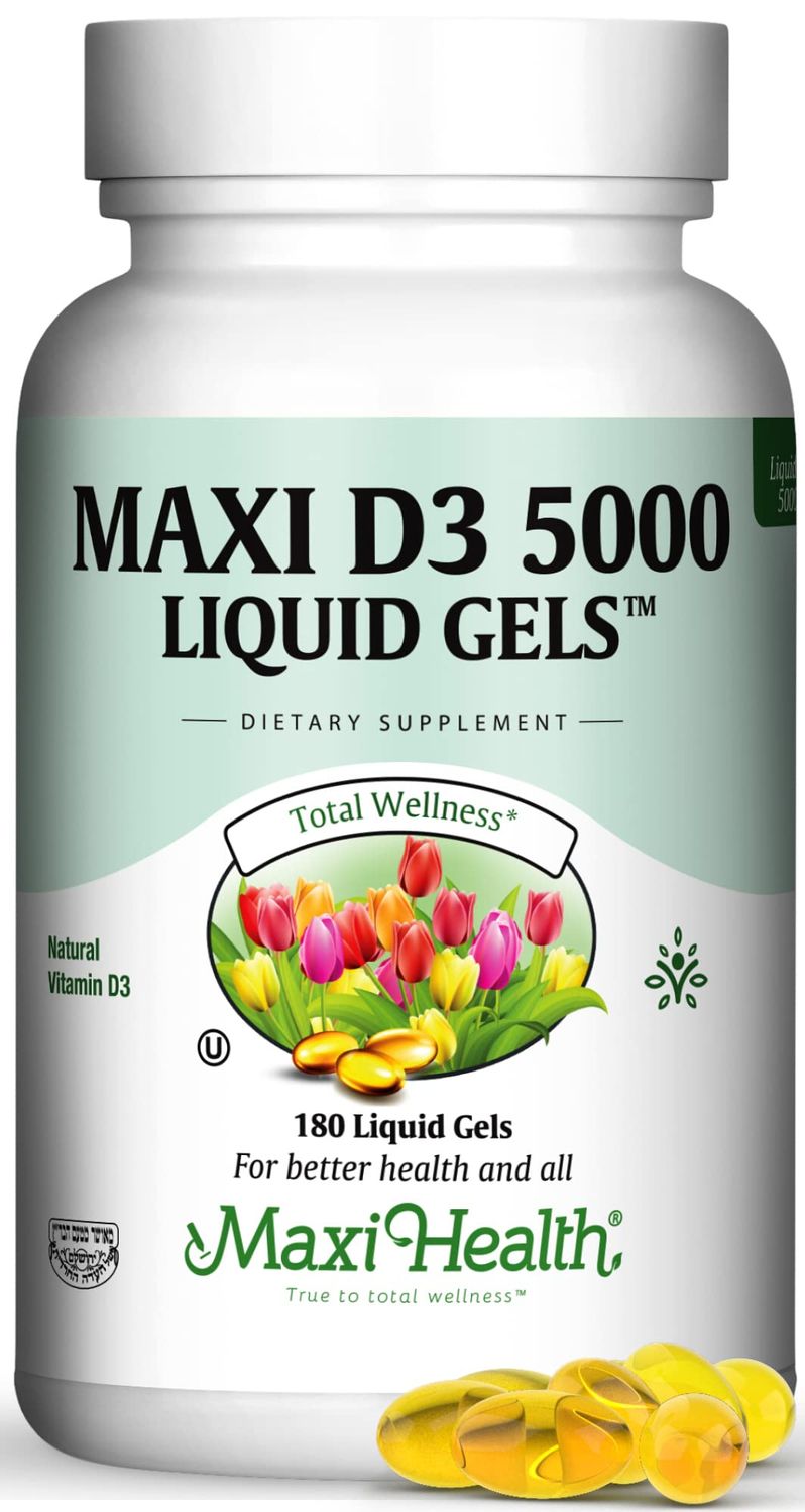 Vitamin D3 5000 IU Softgels - 125 mcg D3 Vitamin 5000 IU - Vitamin D 5000 IU for Healthy Bones &amp; Teeth - Dietary Vitamins Supplements for Immune Support - D 3 VIT D Vitamin D Supplements (180 Count)
