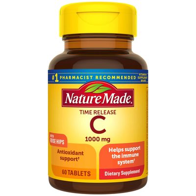 Nature Made Vitamin C 1000 mg Time Release Tablets with Rose Hips, 60 Count (Packaging May Vary)