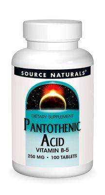 Source Naturals Pantothenic Acid 250 mg Vitamin B-5 Dietary Supplement - 100 Tablets