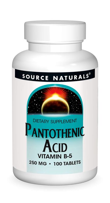 Source Naturals Pantothenic Acid 250 mg Vitamin B-5 Dietary Supplement - 100 Tablets
