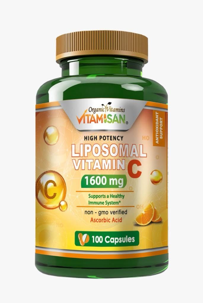 VITAMISAN Liposomal Vitamin C 1600mg - 100 Capsules - High Absorption Ascorbic Acid - May Support Immune System &amp; Collagen Reinforcement no GMO Powerful Antioxidant