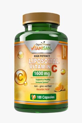 VITAMISAN Liposomal Vitamin C 1600mg - 100 Capsules - High Absorption Ascorbic Acid - May Support Immune System &amp; Collagen Reinforcement no GMO Powerful Antioxidant