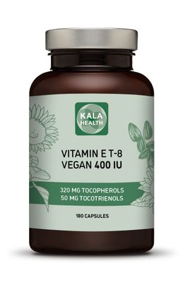 KALA HEALTH Vitamin E - All 8 Tocopherols + Tocotrienols 400 IU Vegan - Alpha Tocopherol/Tocotrienol + Beta Tocopherol/Tocotrienol + Gamma Tocopherol/Tocotrienol + Delta Tocopherol/Tocotrienol