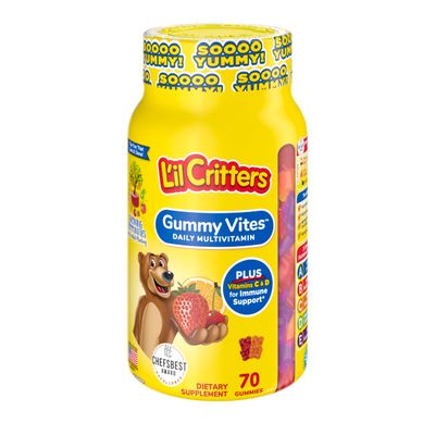 Lil Critters Gummy Vites Daily Gummy Multivitamin for Kids, Vitamin C, D3 for Immune Support Cherry, Strawberry, Orange, Pineapple and Blueberry Flavors, 70 Count Gummies
