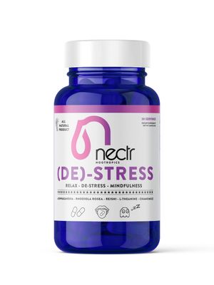 Nectr (DE-Stress - Ashwagandha - Rhodiola Rosea - Reishi Extract 10:1 - L-Theanine - Chamomile Extract 20:1-30 Servings (60 Capsules) - Promotes Natural Mood Control for Relaxation - Made in Sweden