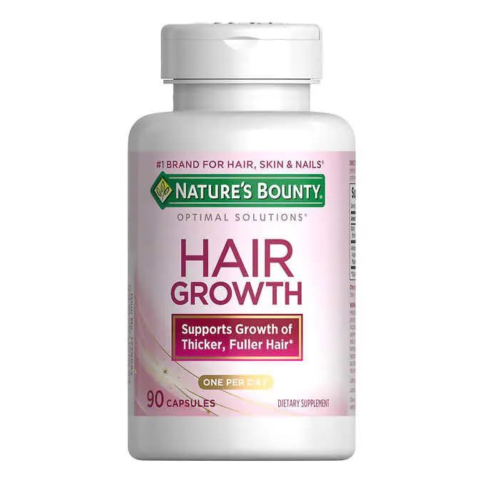 Nature&#39;s Bounty Hair Growth Supplement, 1 Per Day, Clinically Shown to Support Thicker, Fuller Hair, with Biotin, Silicon &amp; Arginine, 90 Capsules
