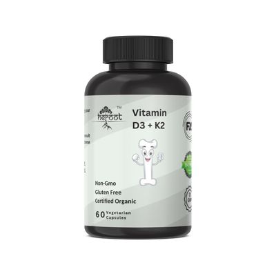 Heroot Vitamin K2 (MK7) with D3 Extra Strength Supplement Non-GMO Formula 5000IU (125 mcg) Vitamin D3 &amp; 90 mcg Vitamin K2 MK-7 Easy to Swallow Vitamin D &amp; K Complex (120 Capsules)
