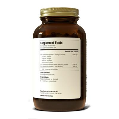 HEART & SOIL - Skin, Hair & Nails Supplement - Hair Skin and Nails Vitamins - Enriched with Biotin, Collagen, Vitamins A & E, Riboflavin, Elastin & More - 180 Capsules