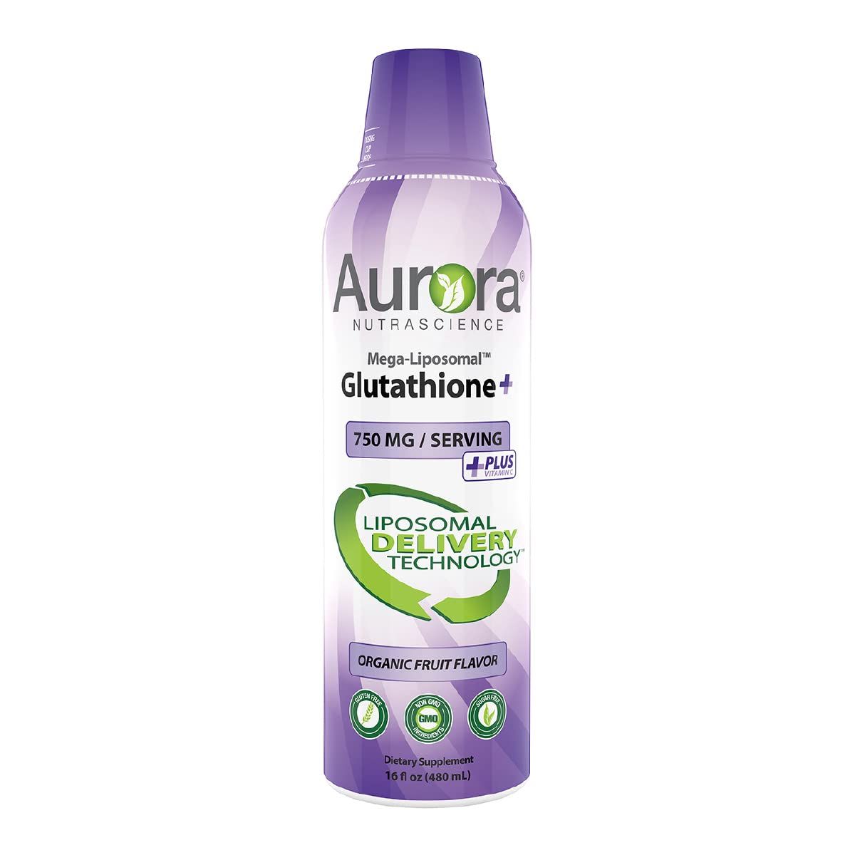 Aurora Nutrascience, Mega-Liposomal Glutathione+ Vitamin C, Liver, Antioxidants, and Detoxification*, 750 mg per Serving,16 fl oz (480 mL)