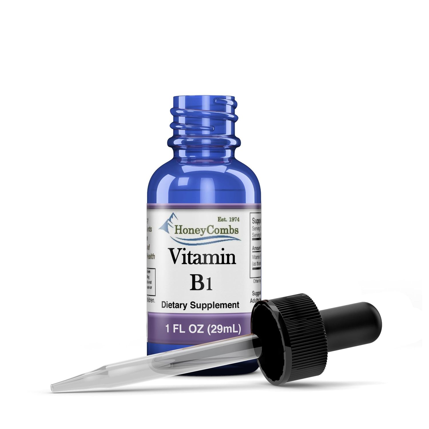 Vitamin B1 Supplement (Thiamine Supplement) Drops - High Potency Thiamine B1 Vitamin Extract - Vegan, Alcohol-Free Non-GMO Vitamin Liquid - Maintain Nervous System Health, Boost Energy, 1 Fl Oz