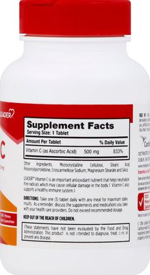 LEADER Vitamin C Tablet 500Mg 250 Count per Bottle (2 Pack)