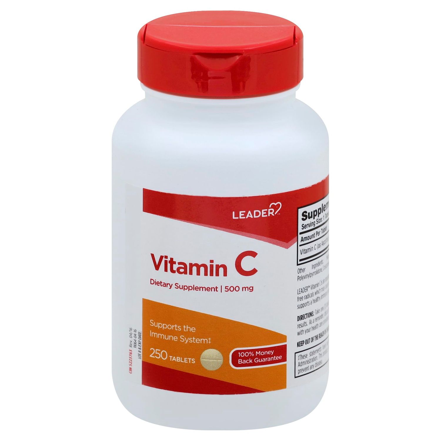 LEADER Vitamin C Tablet 500Mg 250 Count per Bottle (2 Pack)