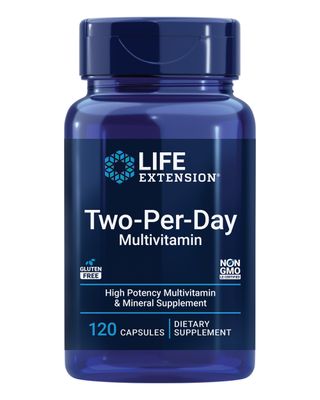 Life Extension Two-Per-Day Multivitamin, Vitamins B, C, D, zinc, Packed with Over 25 Vitamins, Minerals &amp; extracts, Two-Month Supply, Non-GMO, Gluten-Free, 120 Capsules