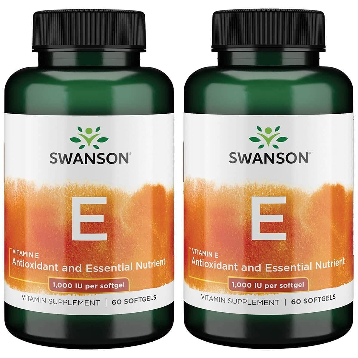 Swanson Vitamin E 1000 Iu 1000 Iu (450 Milligrams) 60 Sgels (2 Pack)