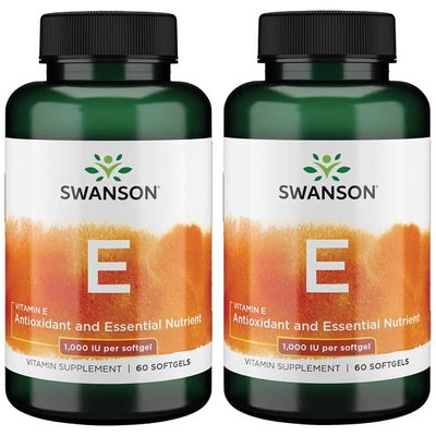 Swanson Vitamin E 1000 Iu 1000 Iu (450 Milligrams) 60 Sgels (2 Pack)