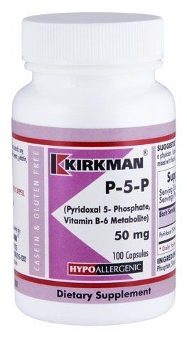 Kirkman - P-5-P (Pyridoxal 5-Phosphate, Vitamin B-6 Metabolite) 50 mg - Hypoallergenic 100 Count