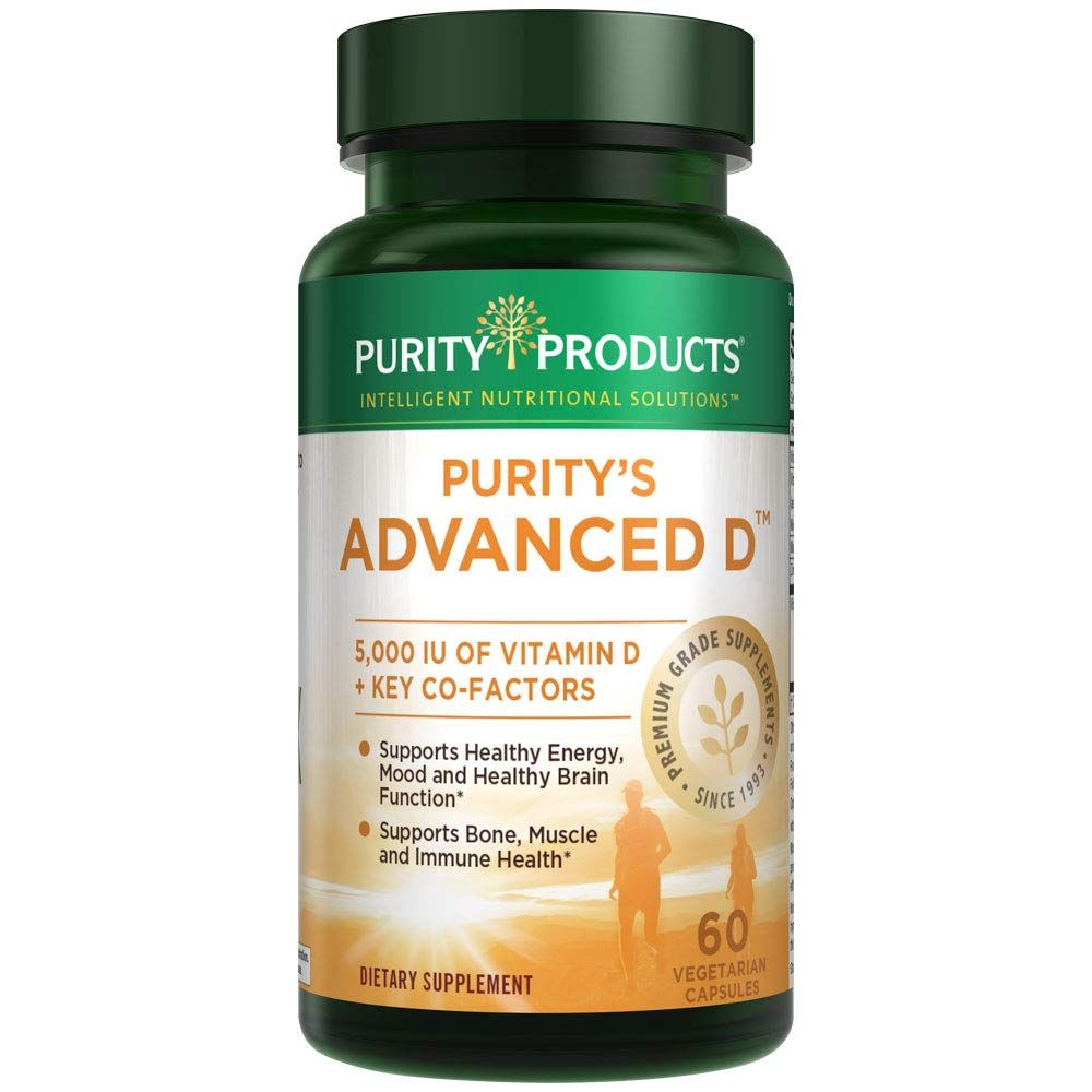 Purity Products Dr. Cannell&#39;s Advanced D from Vitamin D3 Super Formula - Packed with Vitamin D, Vitamin K2, Zinc, Magnesium Citrate, Boron and Taurine - 60 Vegetarian Capsules