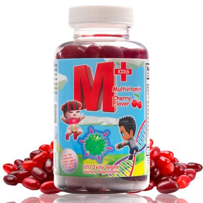 Immunity Science Kids Daily Multivitamin Jellybeans -- Natural Cherry Flavor - Non-GMO - Gluten Free - Vegan Friendly