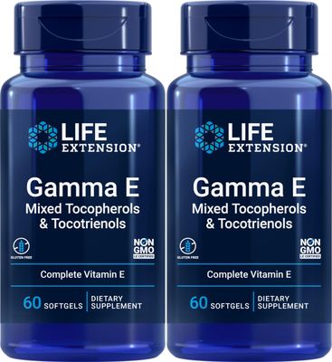 Life Extension Gamma E Mixed Tocopherols &amp; Tocotrienols 60 Softgels (Pack of 2)