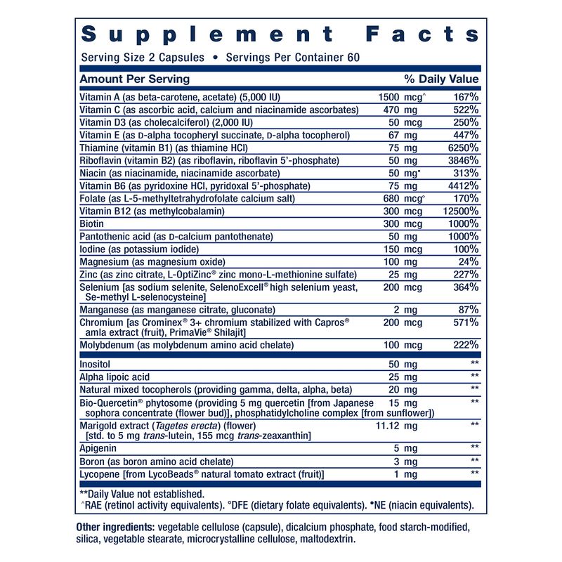 Life Extension Two-Per-Day Multivitamin, Vitamins B, C, D, zinc, Packed with Over 25 Vitamins, Minerals &amp; extracts, Two-Month Supply, Non-GMO, Gluten-Free, 120 Capsules