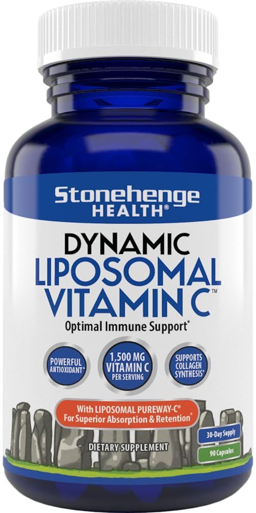 Dynamic Liposomal Vitamin C 1500mg - 90 Capsules - Advanced Formula - Phospholipids sourced from Non-GMO Sunflower, Supports Healthy Immune System, Collagen Synthesis, and Brain Health*