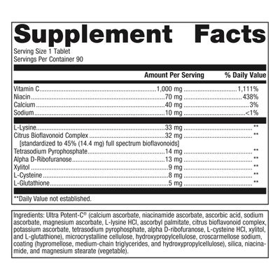 Metagenics Ultra Potent-C 1000 - Gentle, Buffered Vitamin C Supplement - Immune Support Supplement* - Ascorbic Acid - 90 Tablets