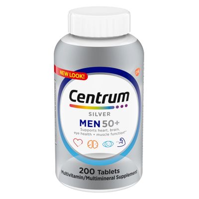 Centrum Silver Men 50 Plus Vitamins, Multivitamin Supplement, 200 Tablet (Pack of 1)