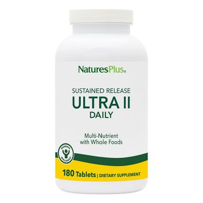 Natures Plus Ultra II Multivitamin, Sustained Release - 180 Vegetarian Tablets - Daily Whole Food Vitamin &amp; Mineral Supplement for Overall Health - Natural Energy Booster - 180 Servings