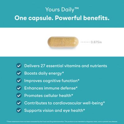 You Vites Methylated Multivitamin - Yours Daily Iron-Free Multi for Men and Women - MTHFR Supplement with Methyl B12, Methylfolate (5-MTHF), CoQ10 for Energy, Heart and Mood Support - 60 Capsules