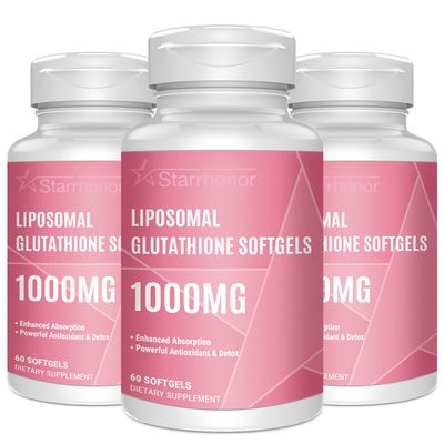 Starehonorr Liposomal Glutathione Softgels 1500MG, Reduced Glutathione Supplement with Vitamin C, Better Absorption, Non-GMO Powerful Antioxidant for Healthy Aging, Detox, Immune Health, 180 Softgels