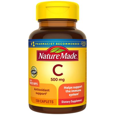 Vitamin C 500 mg Caplets with Rose Hips, 130 Count