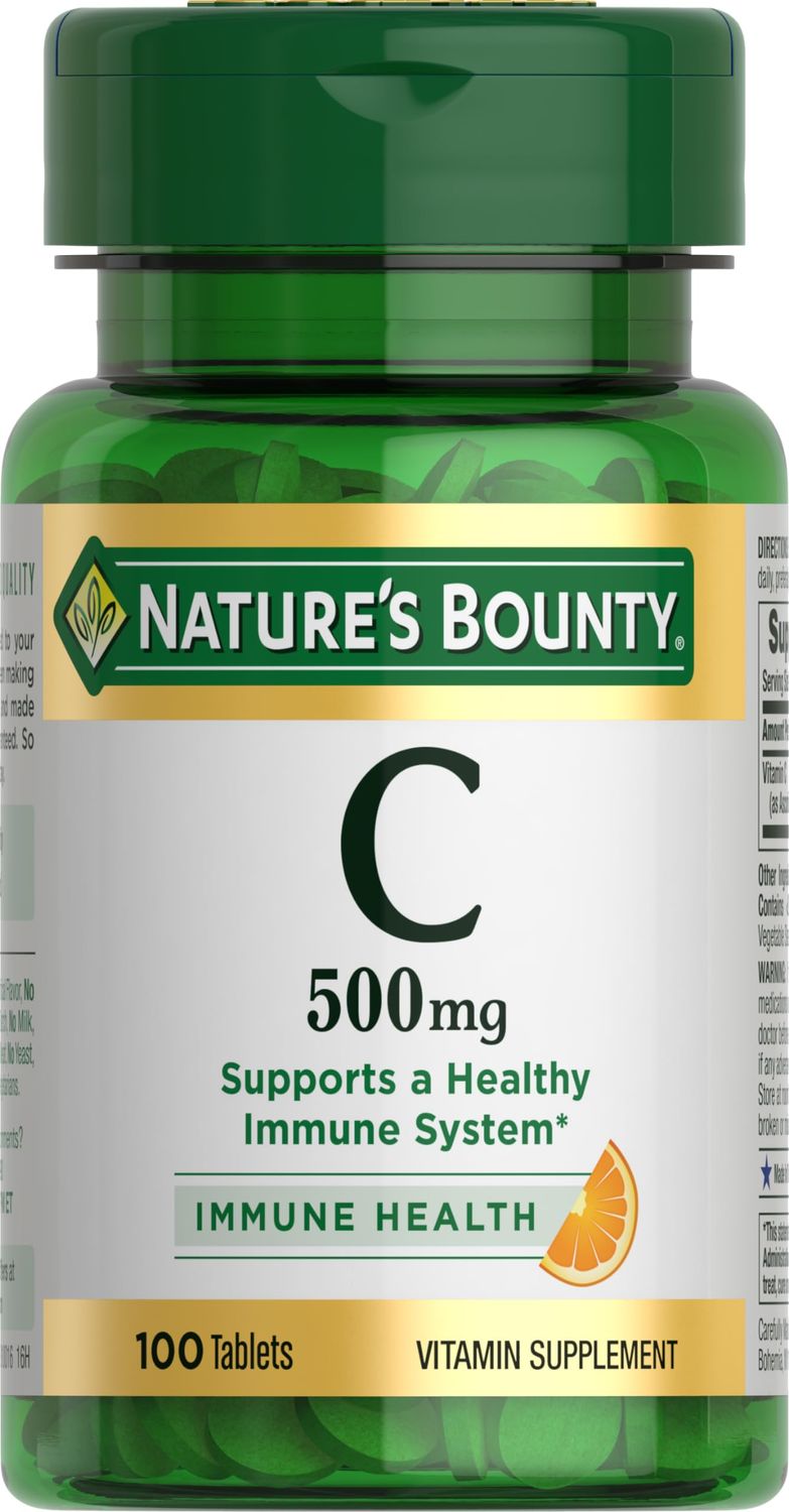Nature&#39;s Bounty Vitamin C Tablets, Vitamin Supplement, Supports a Healthy Immune System, 500mg, 100 Count