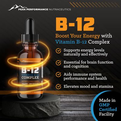 Vitamin B12 Sublingual Drops. Methylcobalamin Liquid Dietary Supplement for Consistent and Increased Energy. B12 Vitamins are some of the best vitamin supplements for Delivering b12 1000 mcg and Up