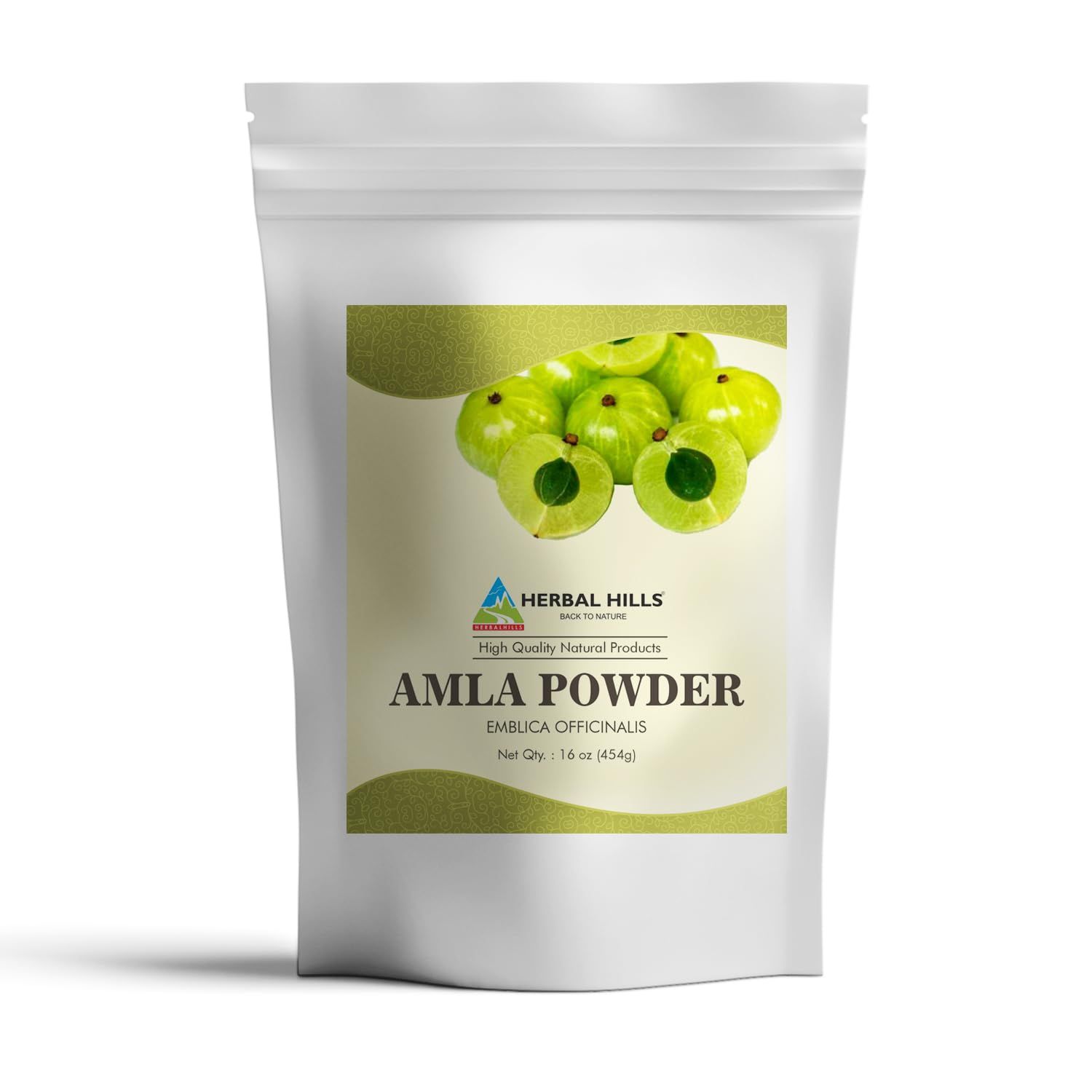 HERBAL HILLS Amla Powder 454 GMS Indian Gooseberry Emblica Officinalis Rich in Antioxidant (16 Ounce Pack of 1)