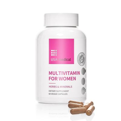 USA Medical Womens Multivitamin Capsules - Complete Supplement with Biotin, Folate, and Zinc - Supports Energy, Fertility, Hormones, and Sleep | 60 Capsules