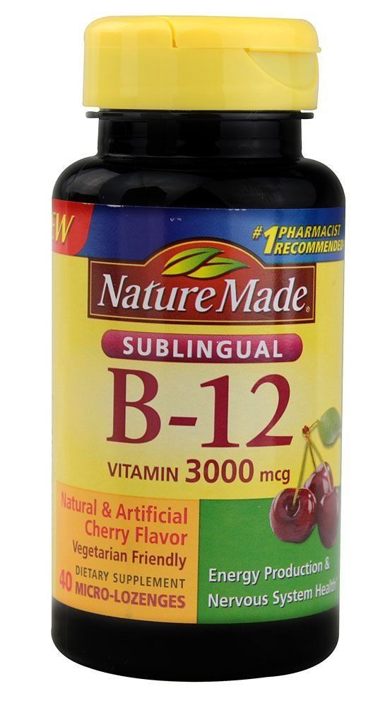 Nature Made Vitamin B-12 3000 MCG Sublingual, 40 Count (Pack of 3)