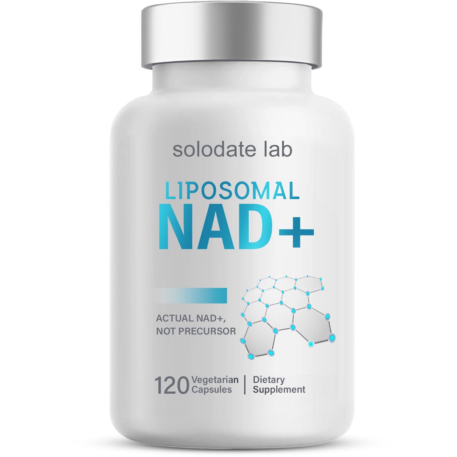 solodate lab Liposomal NAD Supplement, Highest NAD+ Potency for Anti-Aging, Energy, Focus - 120 Capsules