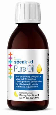 Lifetrients - Speak+D Pure Oil - Natural Lemon - 4.05 oz - Pediatrician Formulated to Support Children with Special Nutritional Requirements - Enhanced with Omega-3, Vitamin E, Vitamin D &amp; Vitamin K