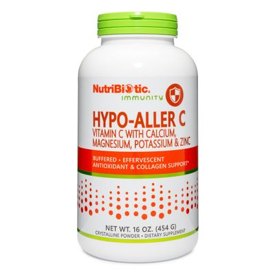 NutriBiotic - Hypo-Aller C Powder Vitamin C &amp; Minerals, 16 Oz | 1300 Mg Vitamin C for Antioxidant &amp; Collagen Support | Buffered with Calcium, Magnesium, Zinc &amp; Potassium | Gluten &amp; GMO Free