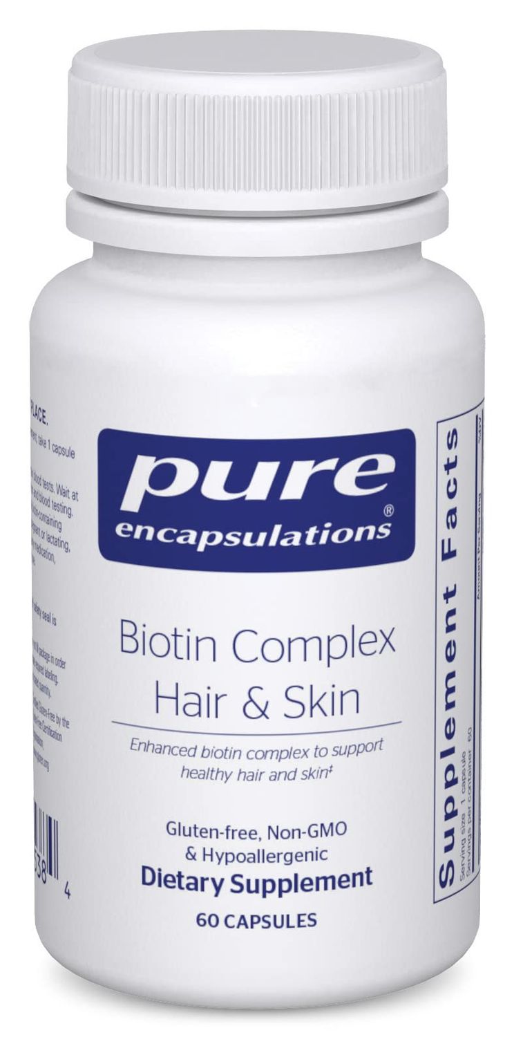 Pure Encapsulations Biotin Complex Hair &amp; Skin | Biotin Complex for Healthy Hair and Skin Support | 60 Capsules